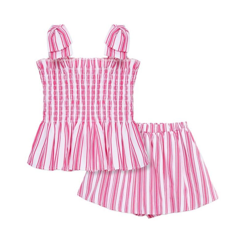 Habitual Girls  Smocked Top Short Set